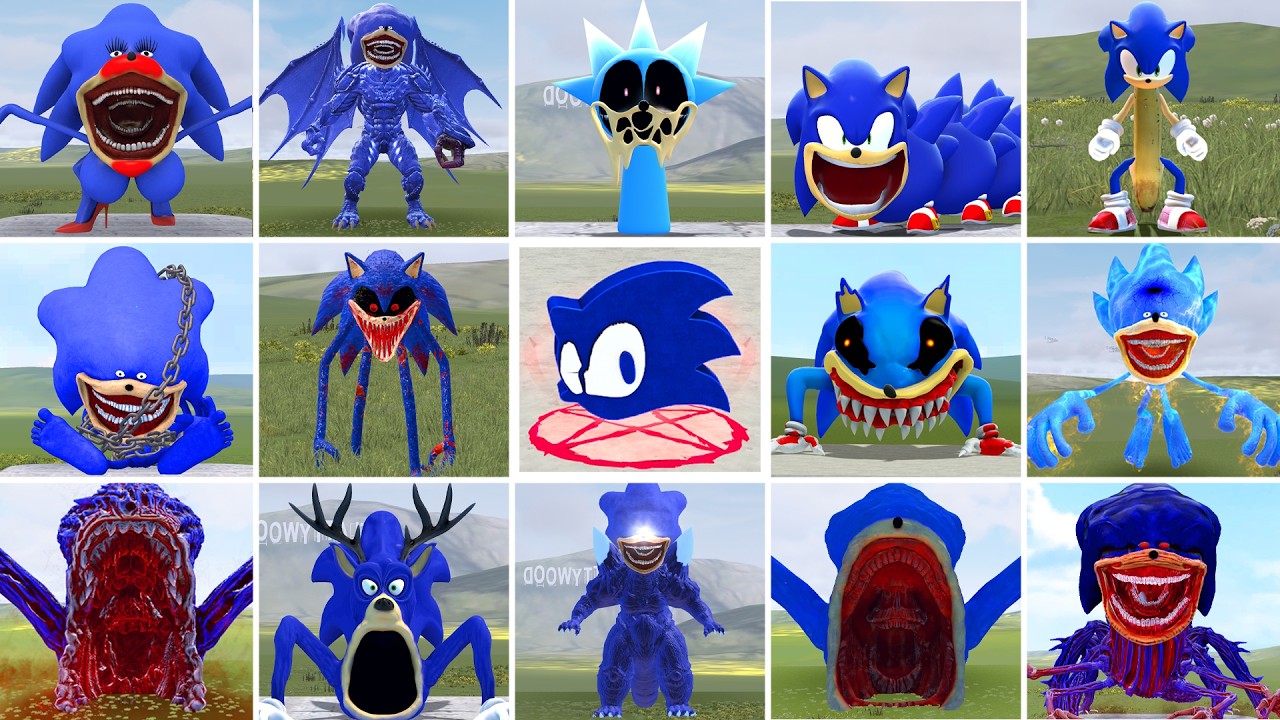 ALL SHIN SONIC TAPES FAMILY VS ALL SEA EATER, SPRUNKI FAMILY EPIC BATTLE in Garry's Mod!