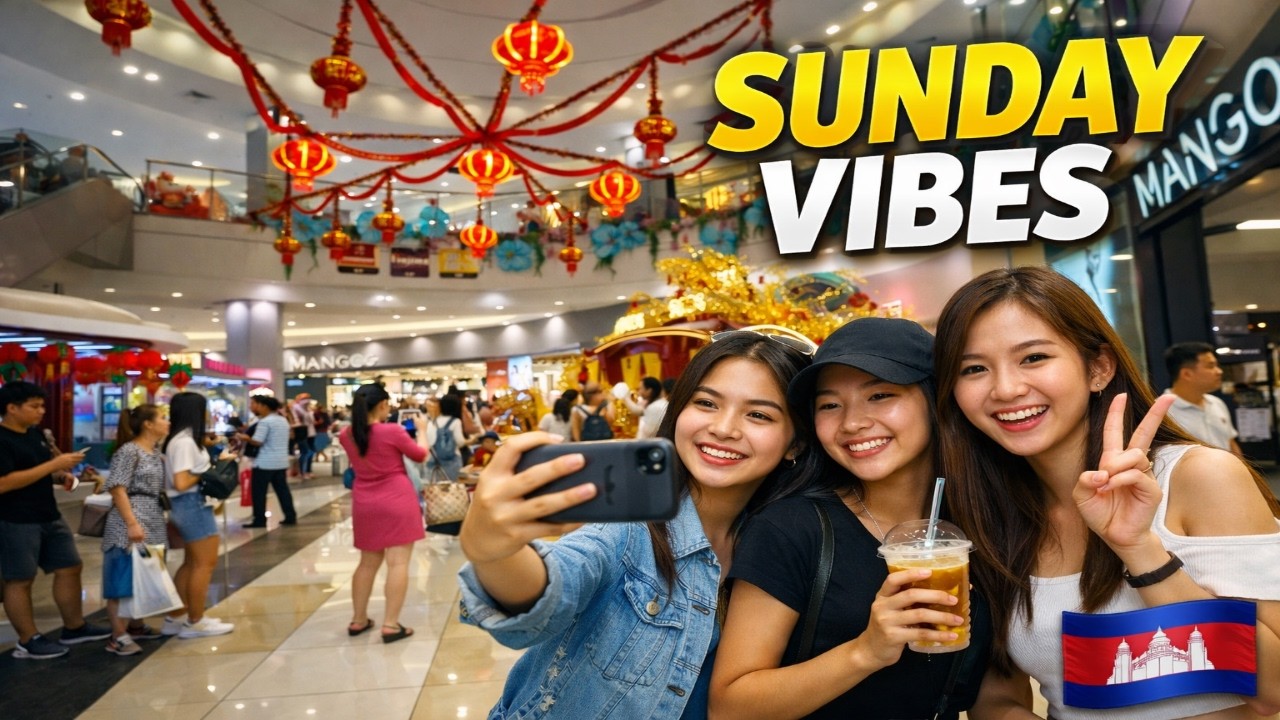 AEON Mall Phnom Penh 🇰🇭 | Lively Sunday Vibes & Weekend Life in Cambodia