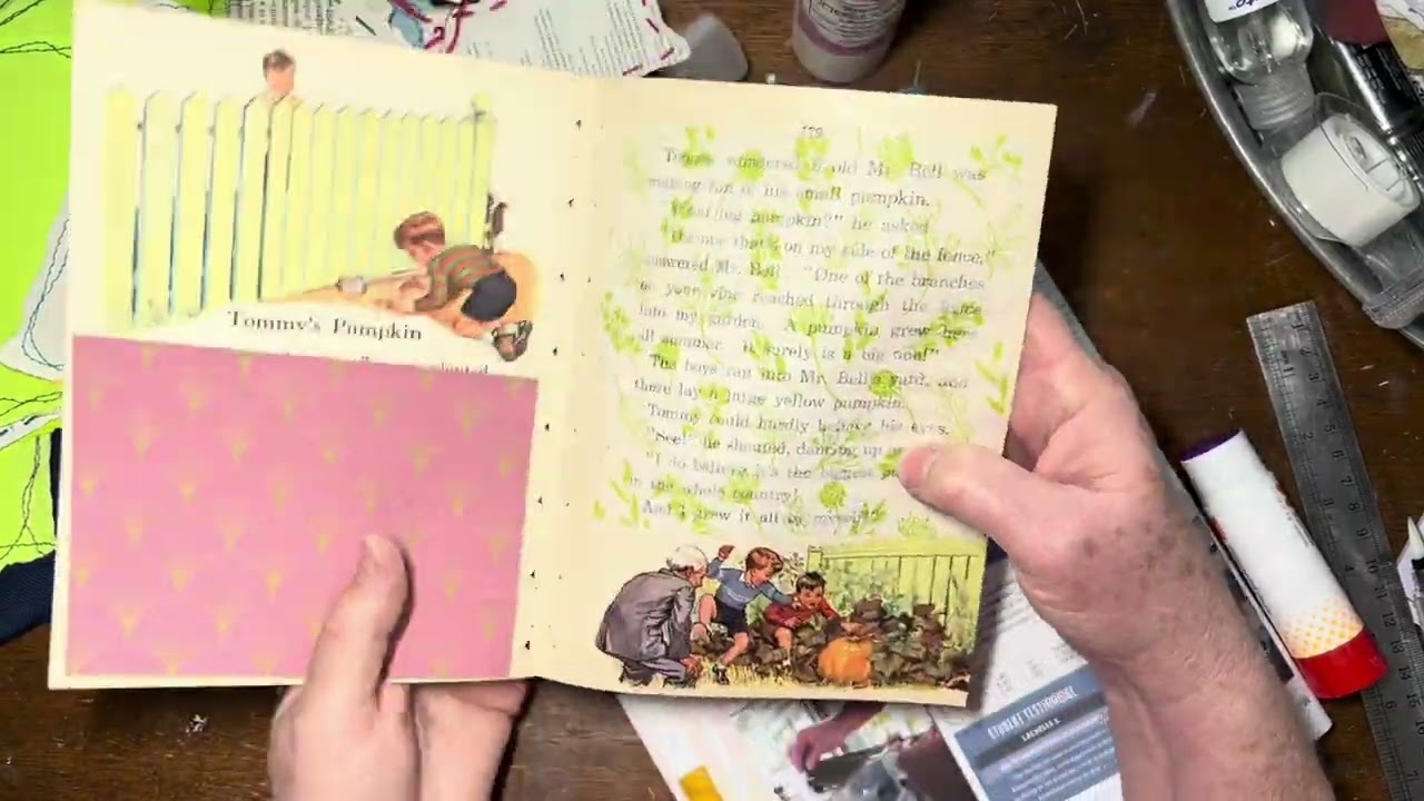 Создание страниц для подписей из книжных страниц и коллажа