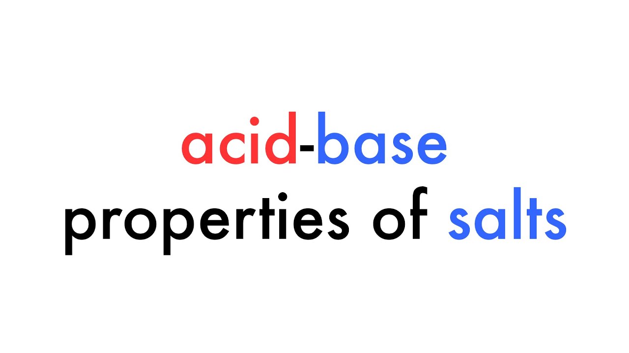 Acid-Base Properties of Salts
