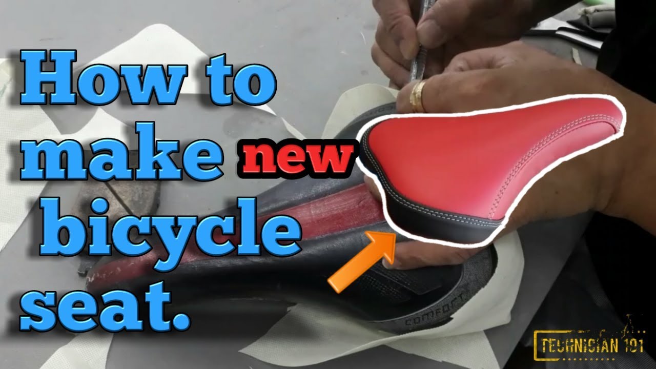 Making bicycle seat cover.