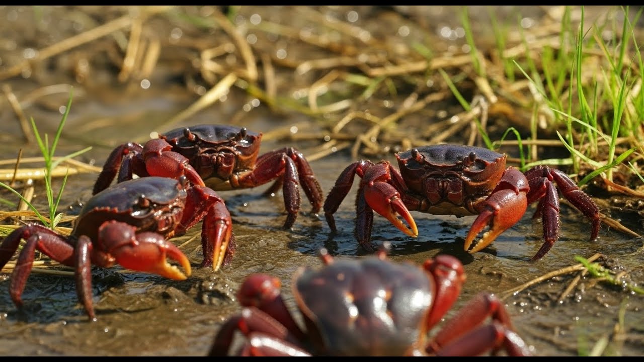 Amazing Weekend To Catching Crabs At Field ! #crab catching #freshwater crabs #hand catching crabs