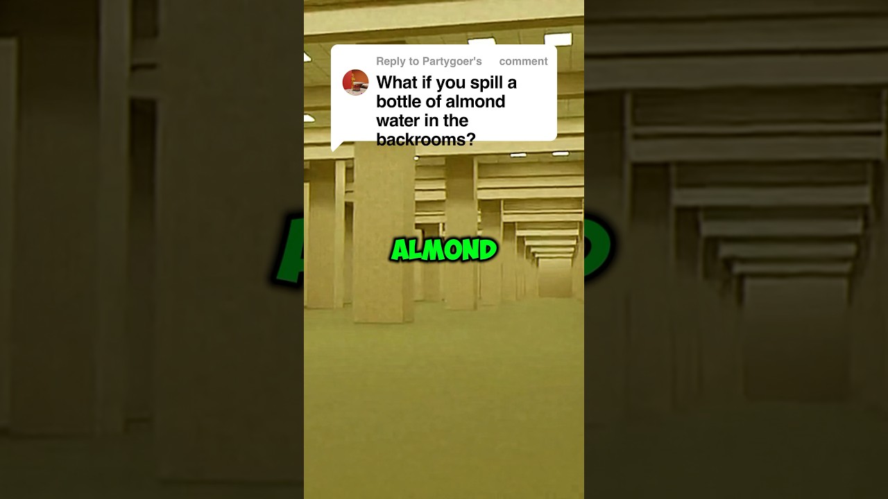 ⚠️WHAT IF YOU SPILL ALMOND WATER IN THE BACKROOMS - FOUND FOOTAGE⚠️ #backrooms #shorts