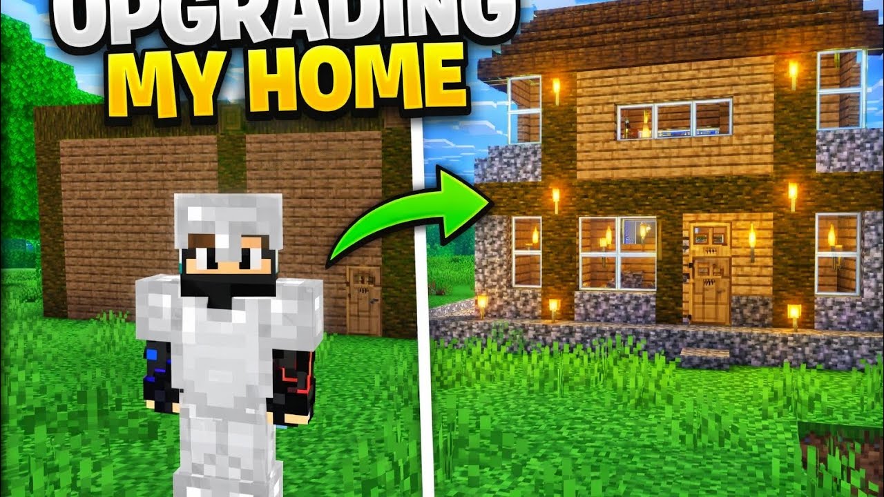 I upgraded my house in minecraft//survival series ep 4