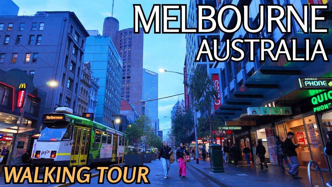 Melbourne City Walk at Dusk – Flinders to Lonsdale via Elizabeth St | Australia Walking Tour 4K