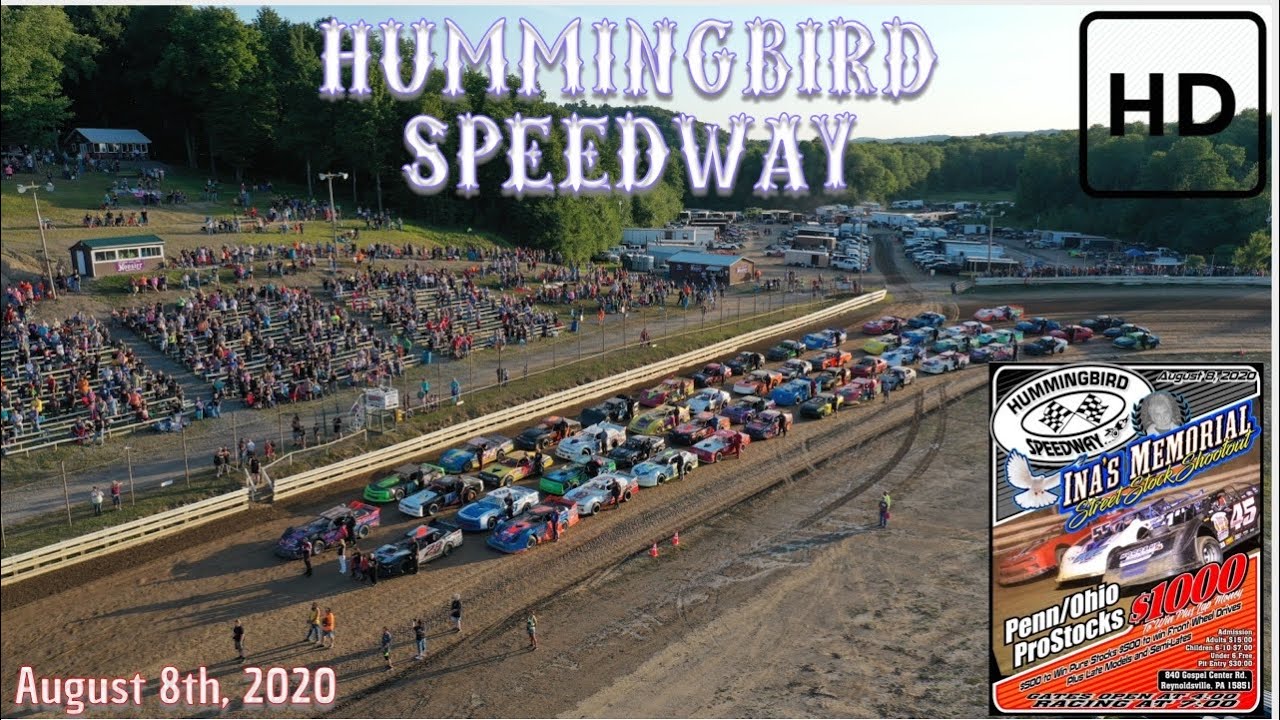 Hummingbird Speedway Ina's Memorial Street Stock Shootout (Aerial 4K FILM) August 8th, 2020