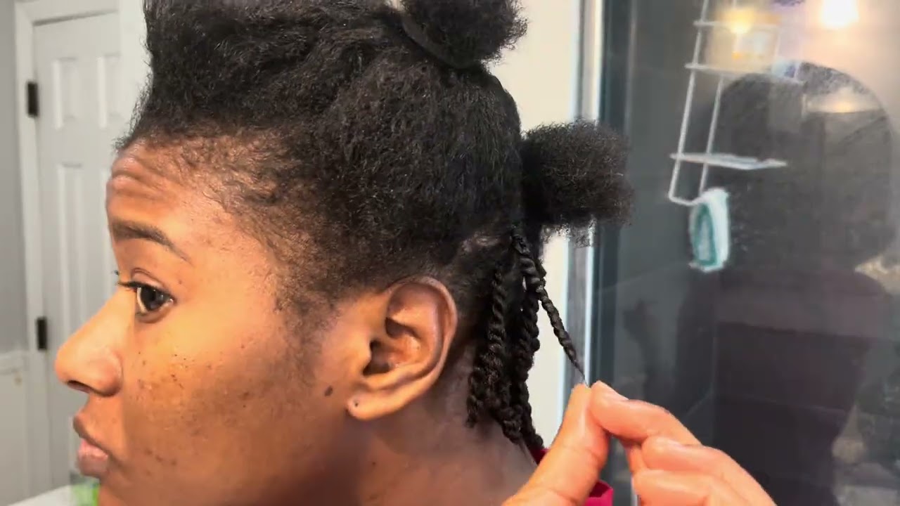Mini twist on short natural hair 