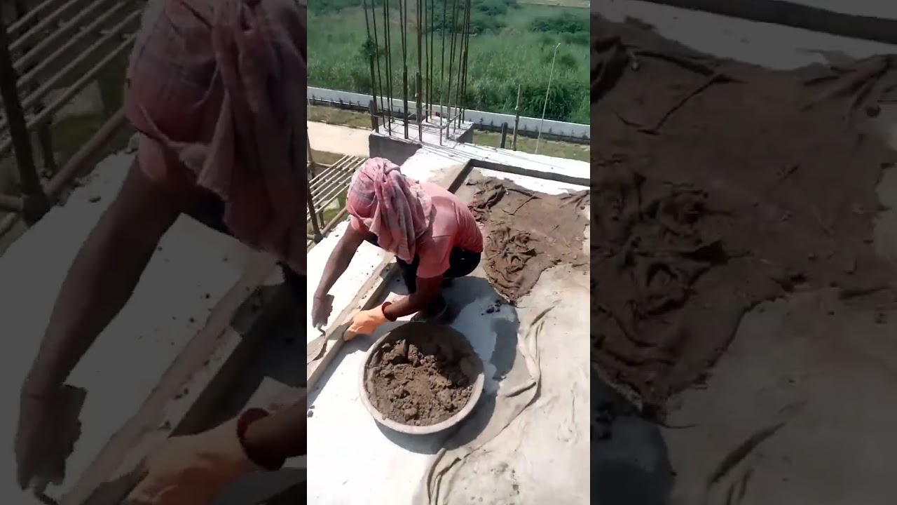 Curing of slab / Doli making for curing #curing # Ponding