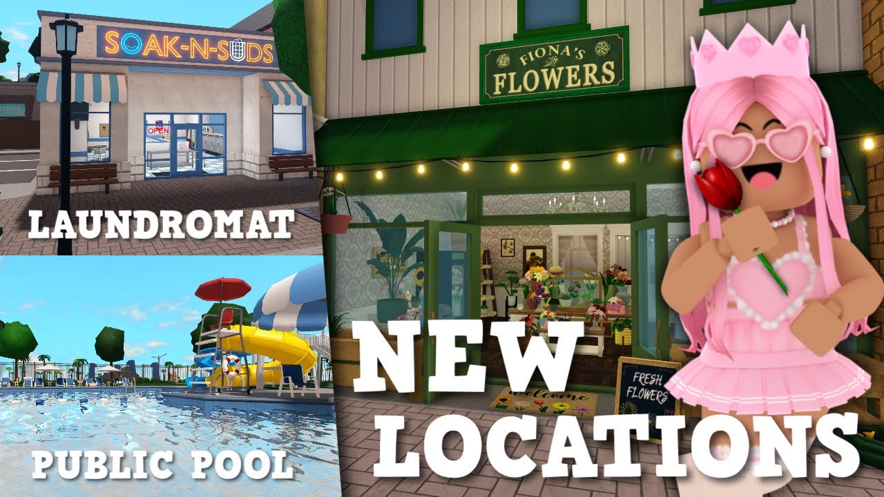 NEW BLOXBURG LOCATIONS UPDATE! LAUNDROMAT, FLOWER STORE, POOL AND MORE! (1.1.0)
