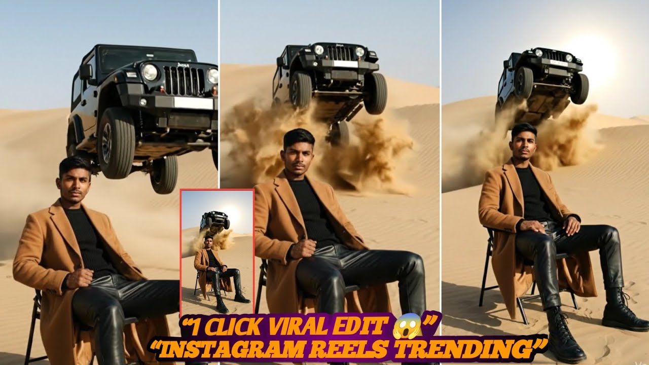 Instagram Reels Trending | Viral Car Jump Video Editing Tutorial | AI | Fly Entry Effect