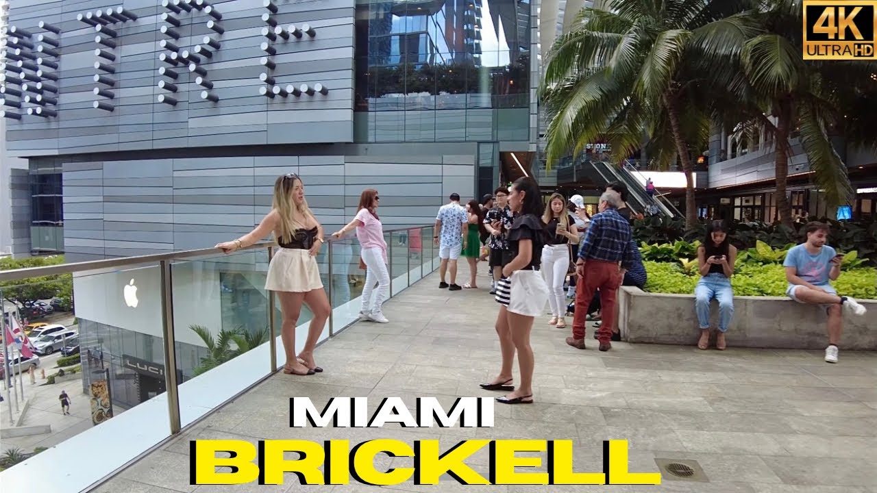 Walking Brickell Miami 4K: Streets, Mall, and Riverfront
