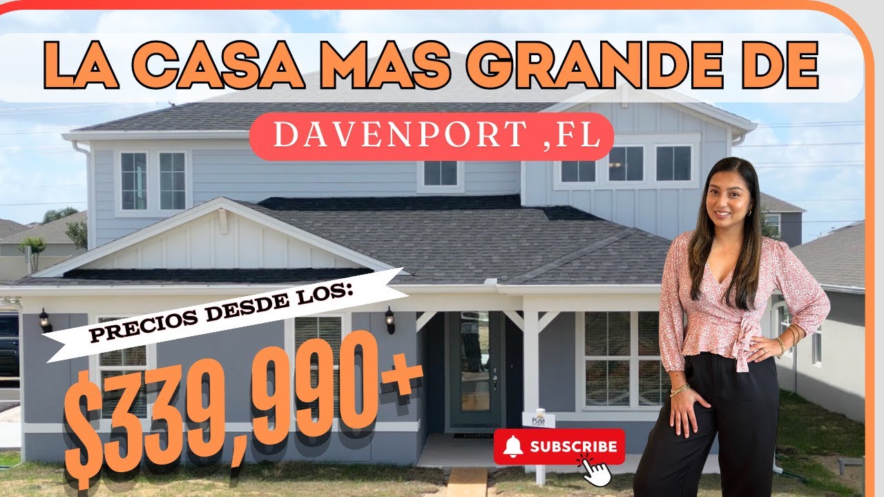 🚨 LA CASA MAS GRANDE DE DAVENPORT,FL 😍 con PRECIOS desde los $339,990+  😱 GRANDES PROMOCIONES 🤑