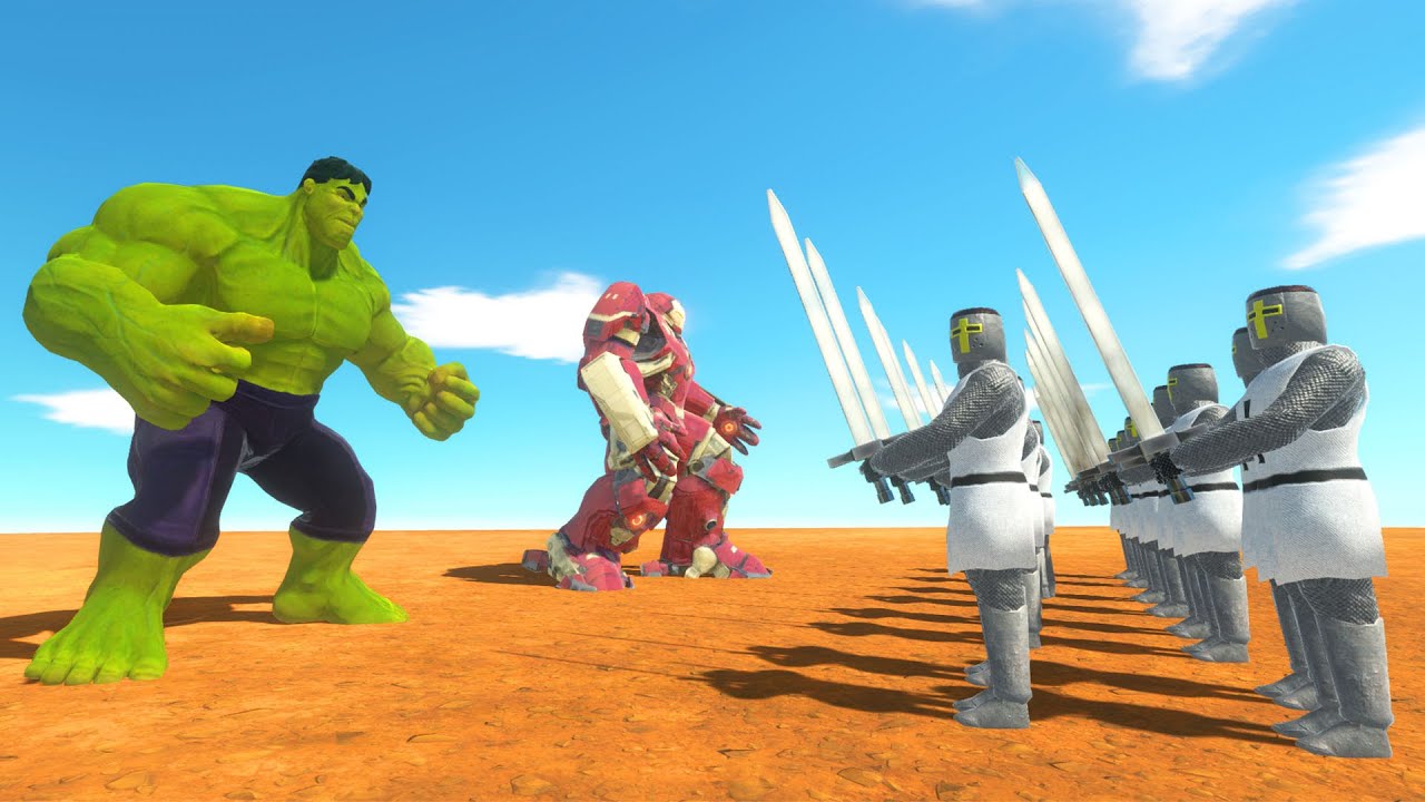 100 Teutonic Knight Vs Superhero and Villains | Animal Revolt Battle Simulator