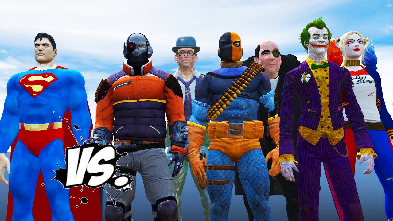 SUPERMAN VS BATMAN ENEMIES - DEADSHOT, THE JOKER, HARLEY QUINN, DEATHSTROKE VS SUPERMAN