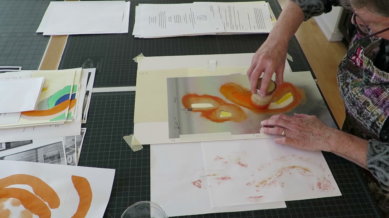 Pochoir technique: Orange