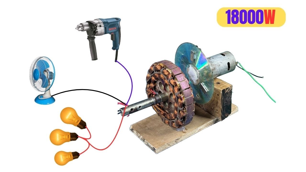 A 18000W POWERFUL Generator Build from ceiling fan motor