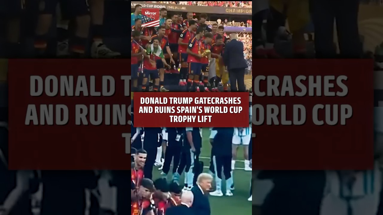 Donald Trump gatecrashes and ruins Spain's World Cup trophy lift despite being begged to leave