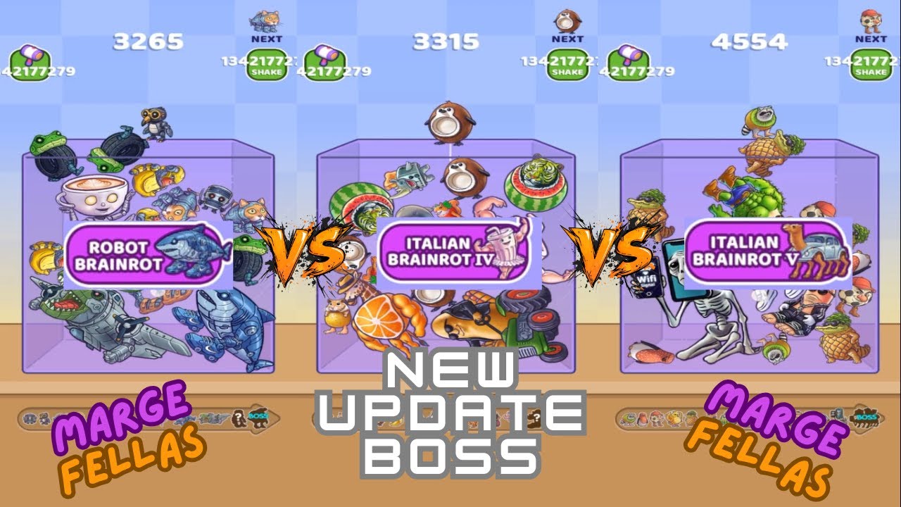 Merge Fellas Italian Brainrot Gameplay Walkthrough Reaching Max Level ×2 Brainrot All Bosses 6