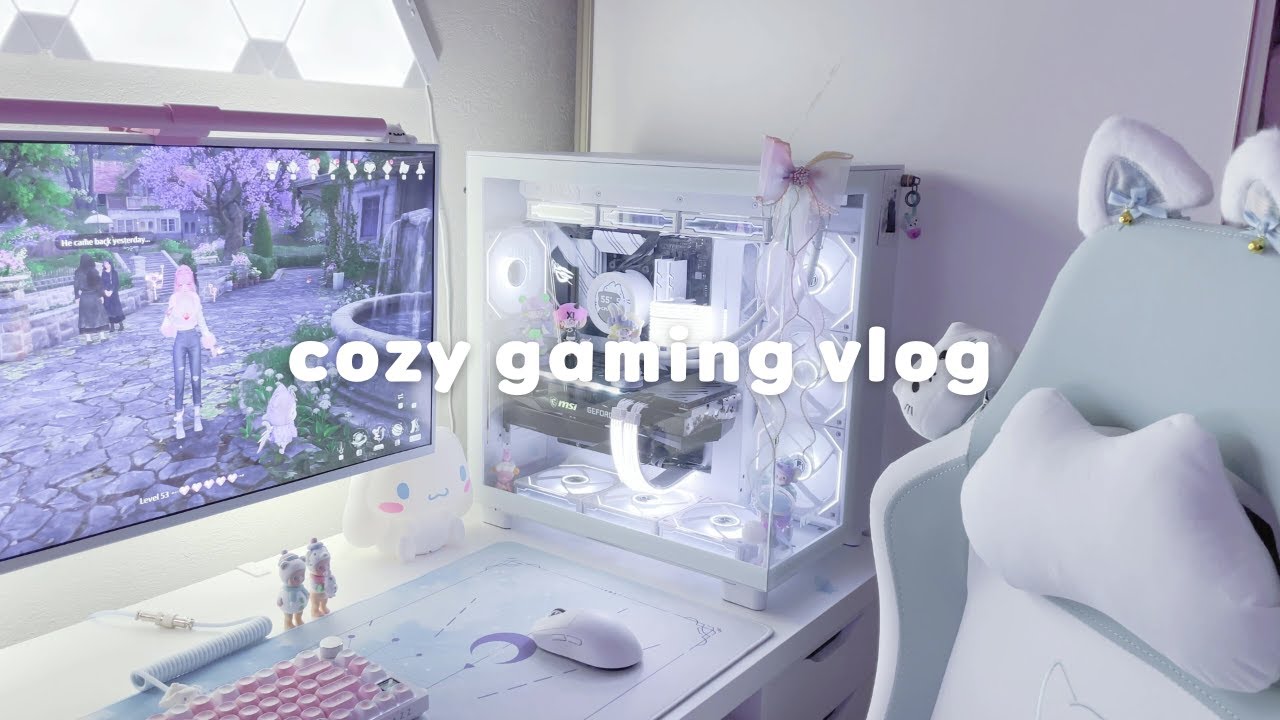 gaming vlog 🎮🎧 | desk makeover, keyboard asmr, infinity nikki