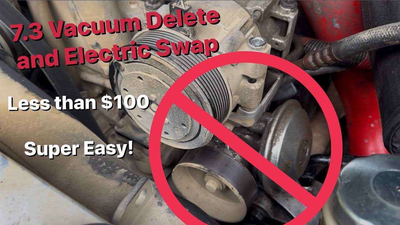 7.3 Powerstroke Mechanical Vacuum Pump Delete - Electric Pump Install - Cheap and Easy
