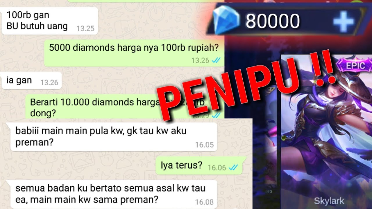INI YANG TERJADI JIKA PENIPU MOBILE LEGENDS KETEMU YOUTUBERS !