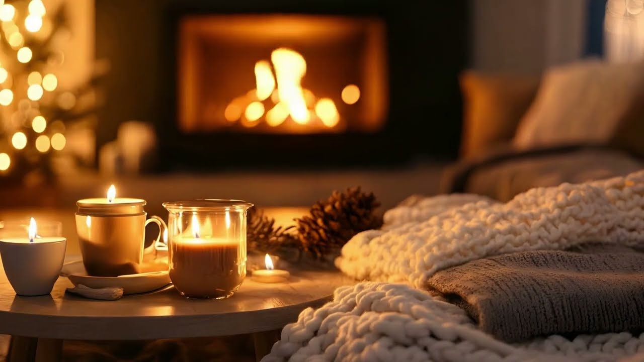 Cozy Candlelit Fireplace Lofi Ambience 🔥 |  Relaxing Beats for Study, Sleep & Calm Focus