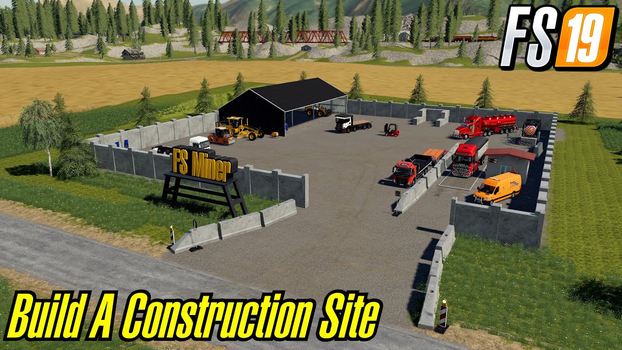 FS19 BUILD NEW CONSTRUCTION SITE VALLEY CREST FARM MAP FARMING SIMULATOR 19 MINING GAMEPLAY