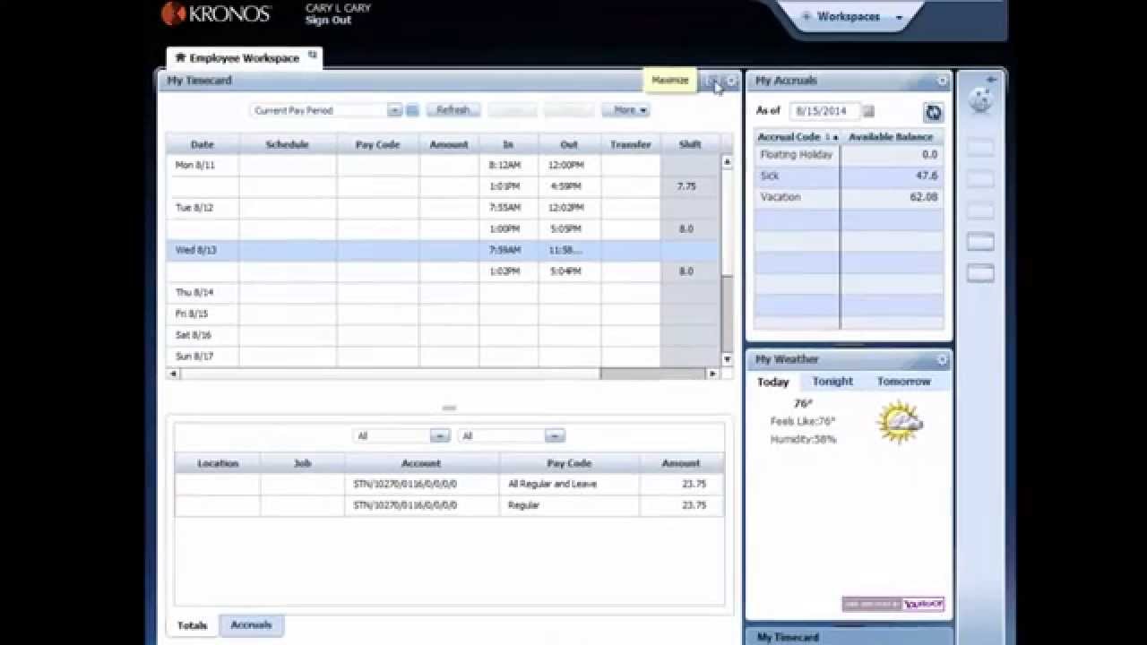 Kronos 7 How to enter time and pay codes Rev A