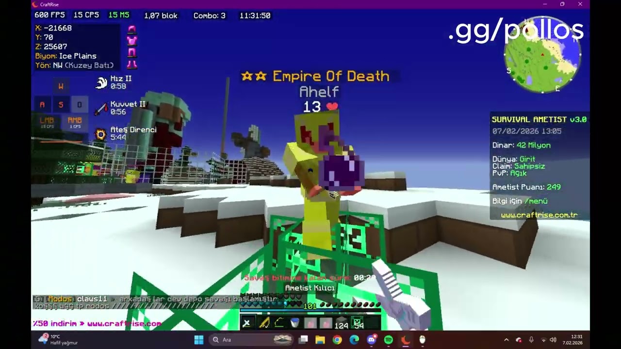 Craftrise Survival Ametist Pvp