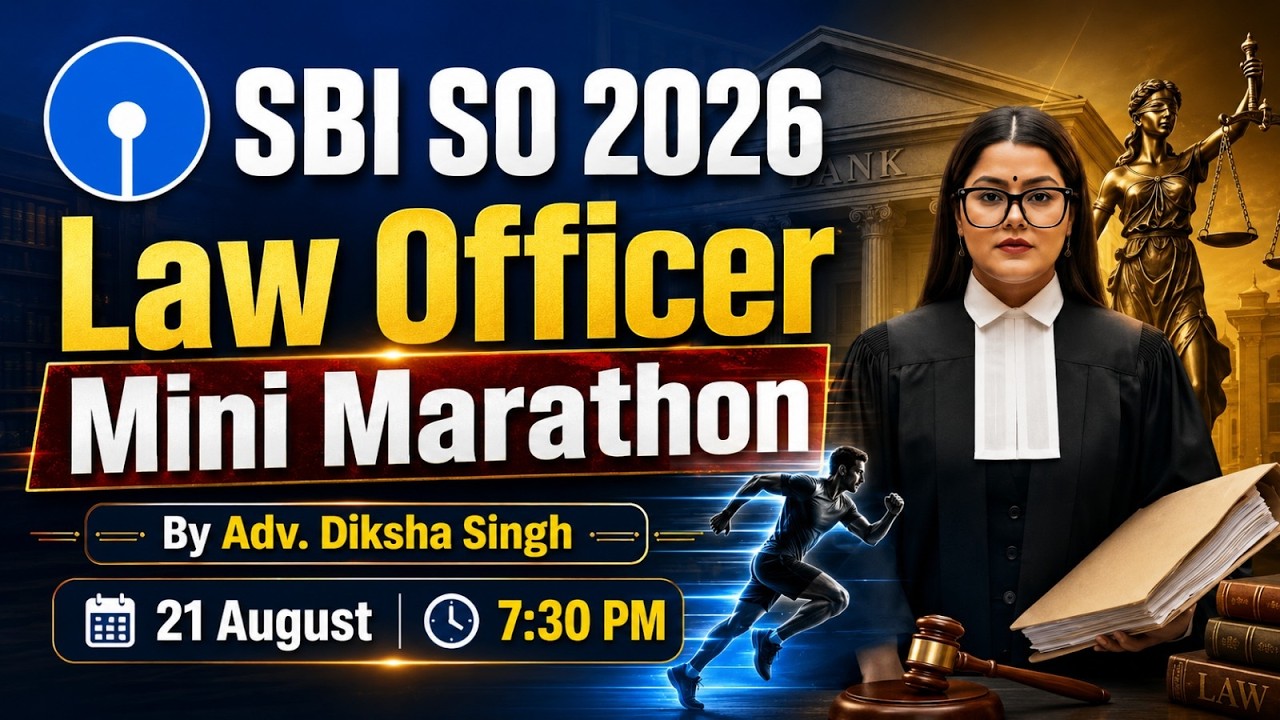 SBI SO 2026 Law Officer Mini Marathon Complete Preparation Strategy