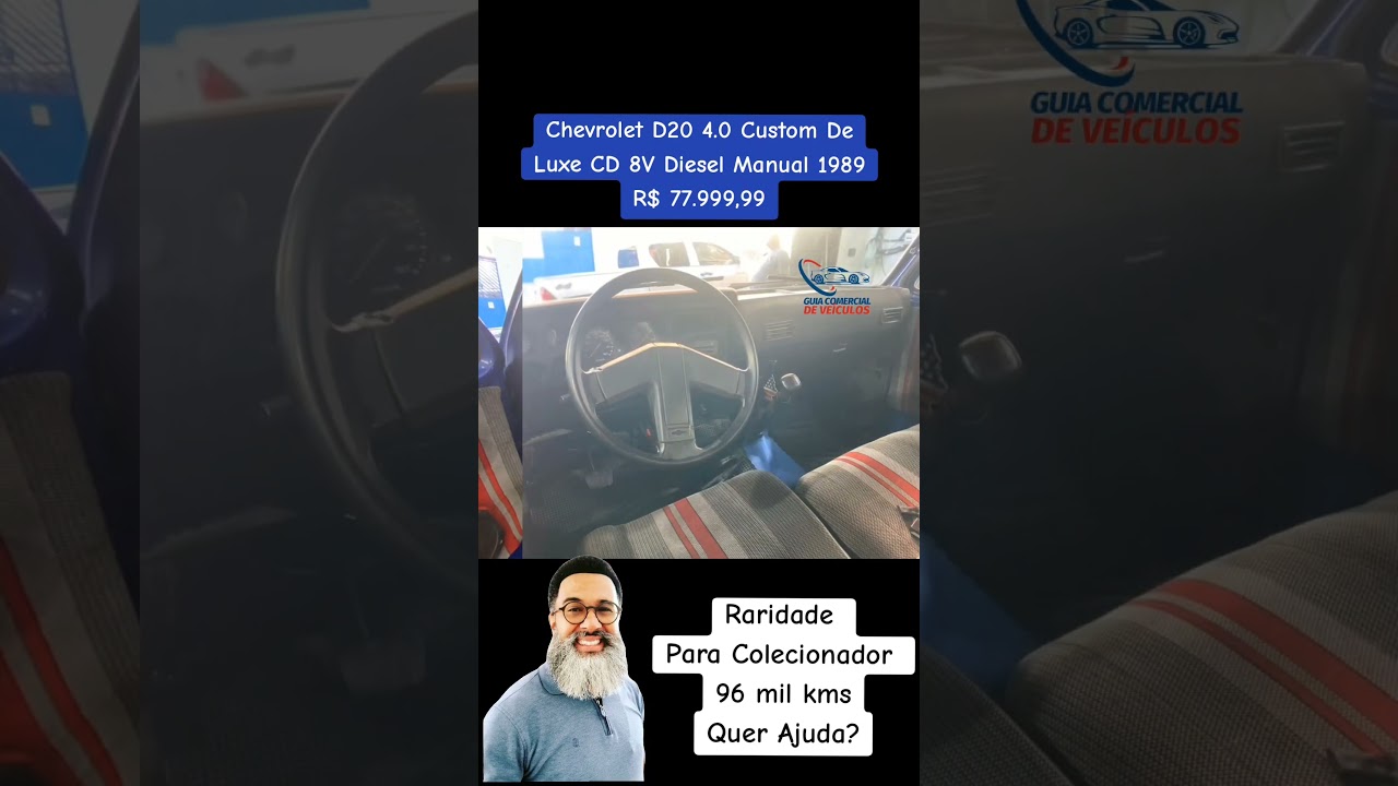 Chevrolet D20 4.0 Custom De Luxe CD 8V Diesel Manual 1989 - Whatsapp: 11 99330-5197