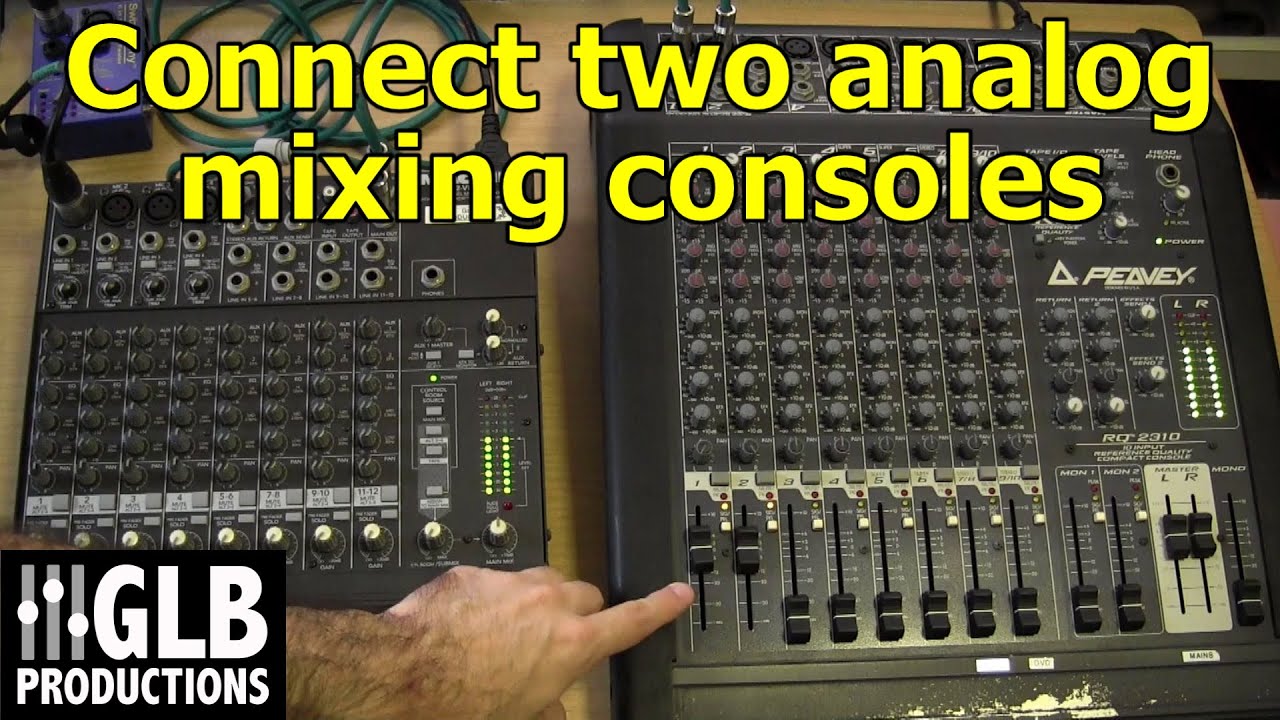 How to connect two analog mixing consoles together