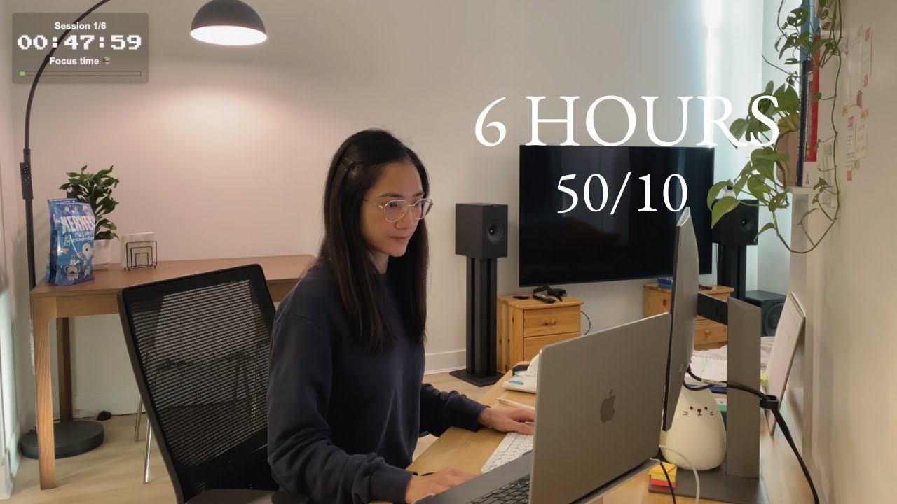 6hr Study With Me Live | pomodoro timer 50/10 🍅