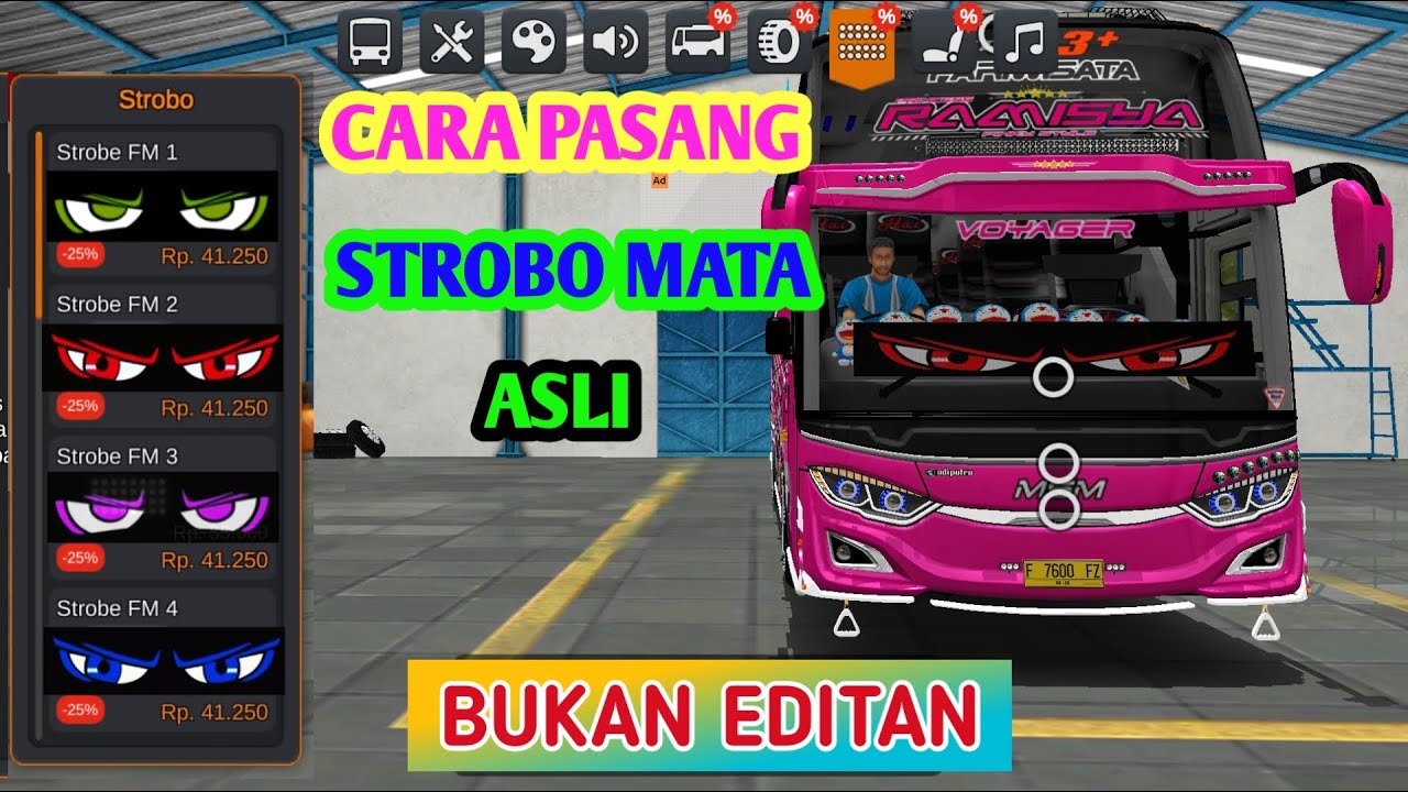 CARA PASANG STROBO MATA ASLI DI BUSSID | CARA PASANG KD STROBO MATA DI BUS SIMULATOR INDONESIA