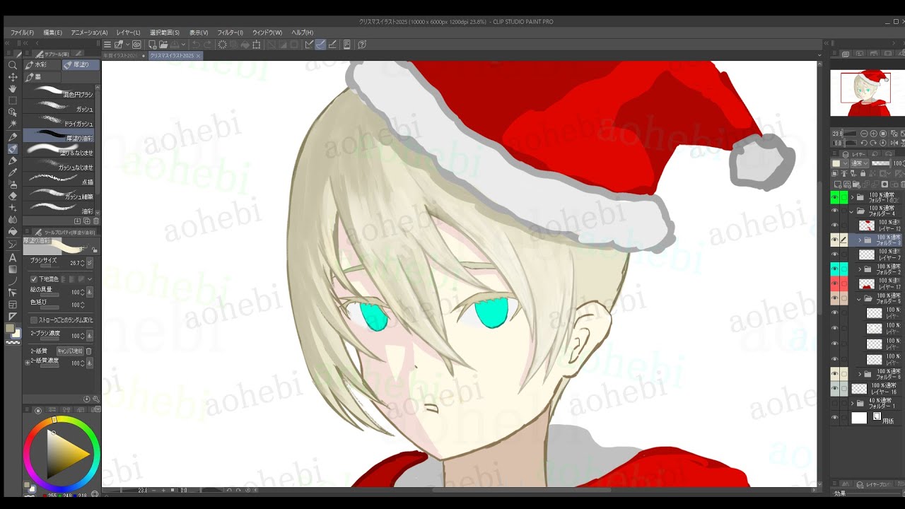 クリスマスイラストお絵描き配信