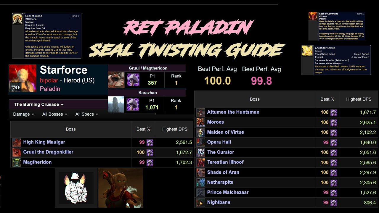 Retribution Paladin Seal Twisting & Rotation In-Depth Guide -- How to Parse 101 [WoW TBC Classic]