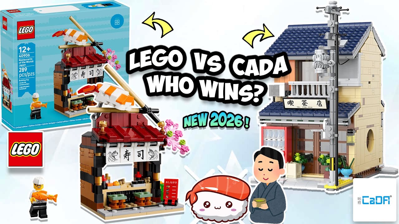 Бесплатный подарок - Битва кубиков с суши 🍣 LEGO против CaDA | Японский ресторан в кубиках, новин...