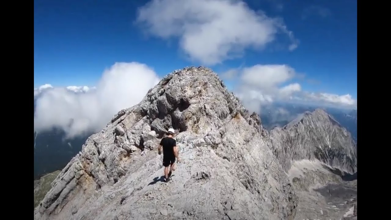 Luftige Kletterei auf 2682m: Leutascher + Partenkirchner Dreitorspitze, Gipfelgrat und Klettersteig