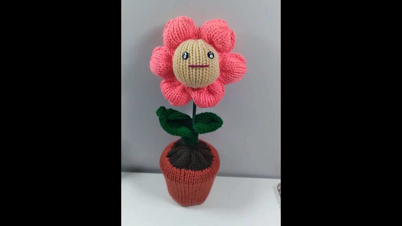 HAPPY FLOWER IN A FLOWER POT --  Addi - Sentro Circular Knitting Machine Tutorial