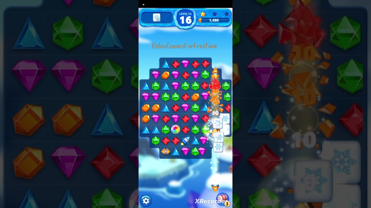 Jewel Ice Mania:Match 3 Puzzle - Level 14 gameplay cute match 3 puzzle game #walkthrough #games