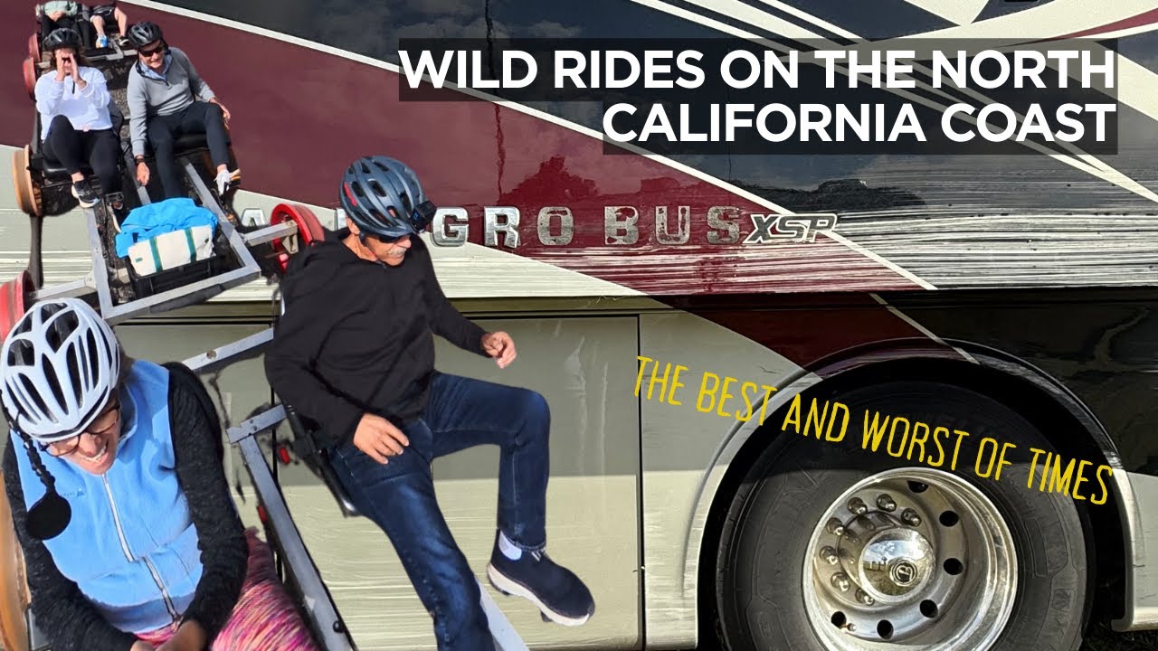 Adventures & Accident in The California Redwoods #rvlife #tiffin #fortbragg #railbike