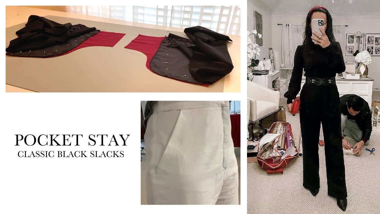 How to sew a Pocket Stay : Classic Black Slacks
