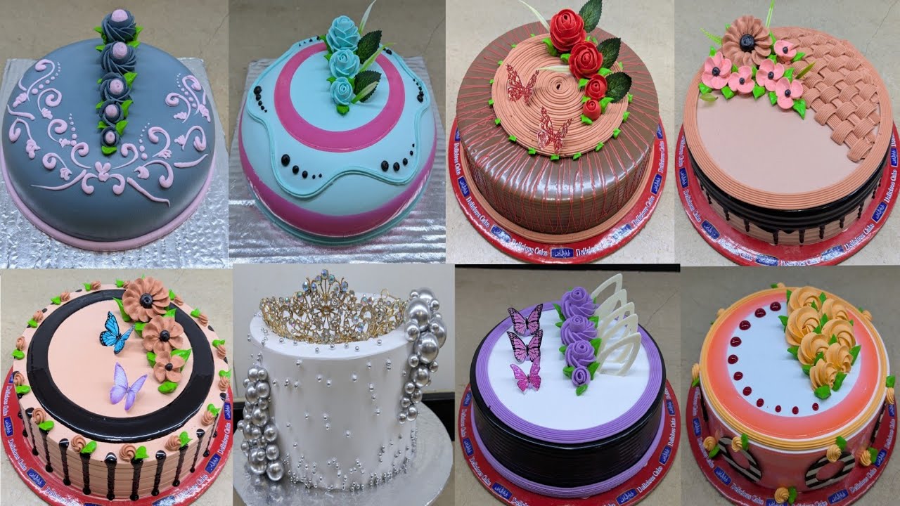 New Deferent Circle Cake Designs Decorate Video Beautiful Designing Birthday Cake Anniversary Cake 