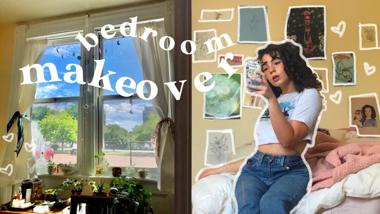 EXTREME BEDROOM MAKEOVER, MOVE IN, & ROOM TOUR! *aesthetic* cottagecore/pinterest inspired:)