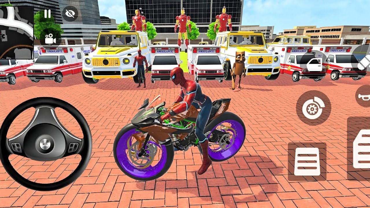 Spider man purchase monster g wegon and ambulance car indian thift Auto simulator game 🎯