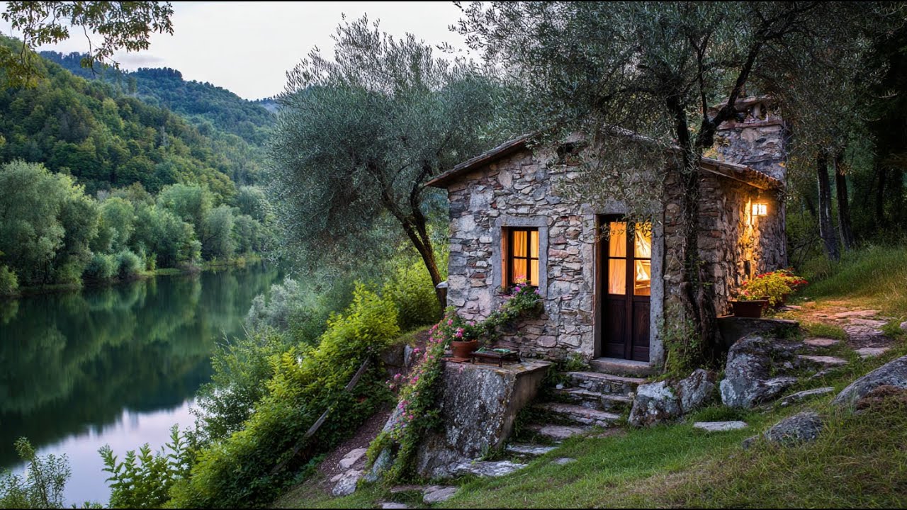 Quiet Stone Cabin Living by the Mountain Lake