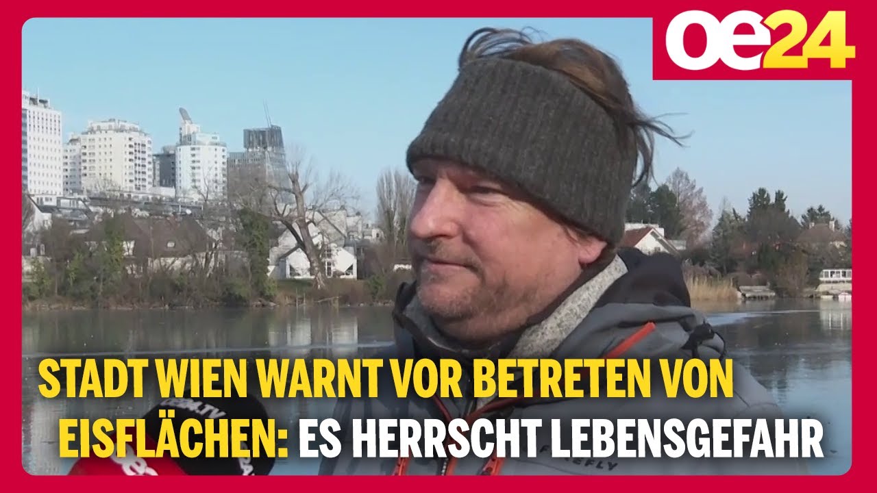 Lebensgefahr auf der Alten Donau: Eisl&auml;ufer und Selfie-Poser auf d&uuml;nnem Eis