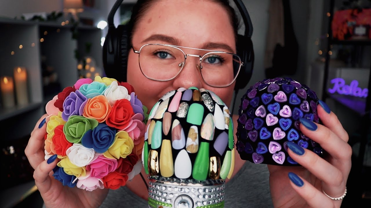 ASMR Med mina handmade mic covers ♥