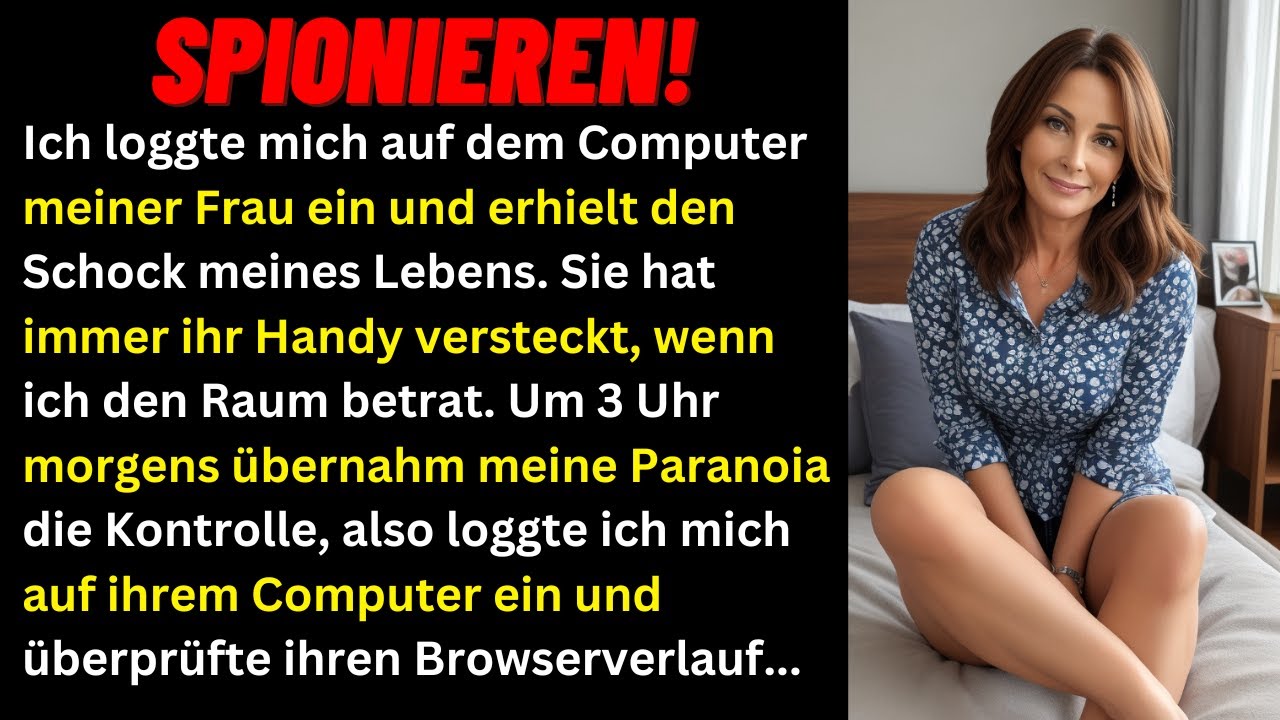 Meine Paranoia übernahm die Kontrolle, also loggte ich mich auf dem Computer meiner Frau ein und...