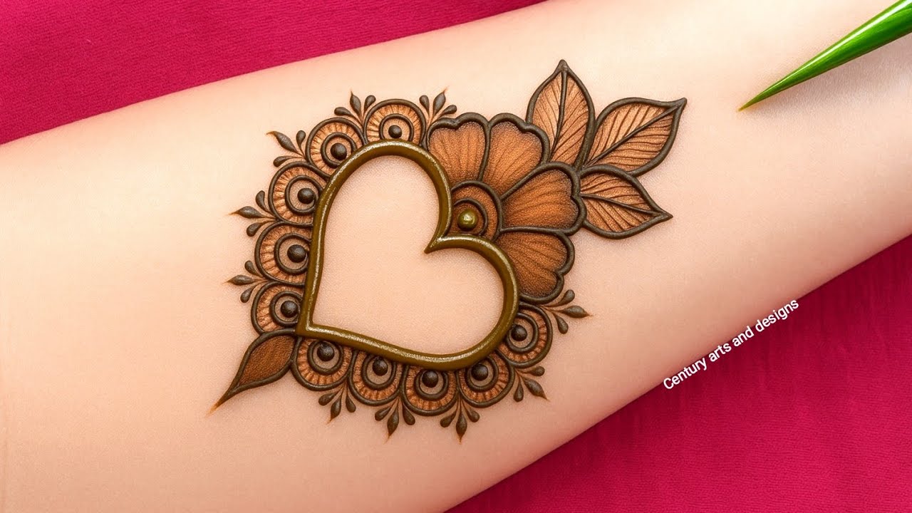 Very beautiful stylish heart shape mehndi design | Easy simple mehndi design | mehndi design |mehndi
